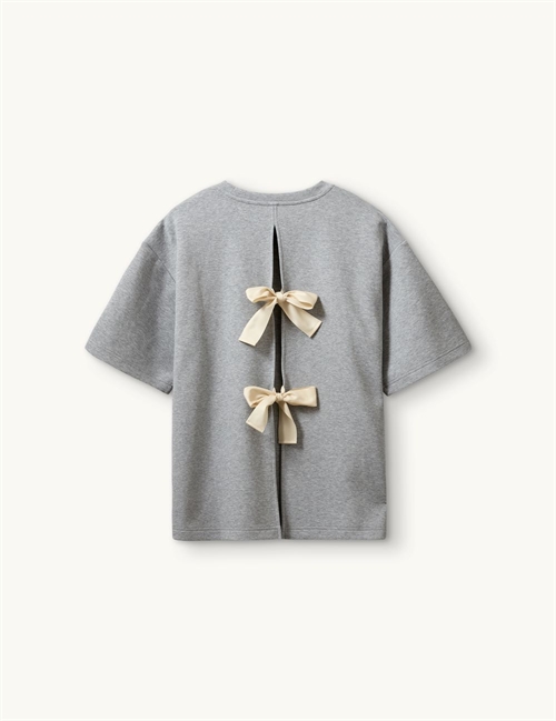THE GARMENT BOW TEE ONE SIZE LIGHT GREY